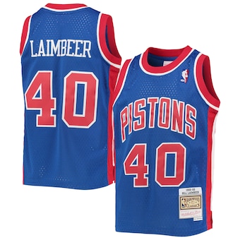 youth mitchell and ness bill laimbeer blue detroit pistons 1-473